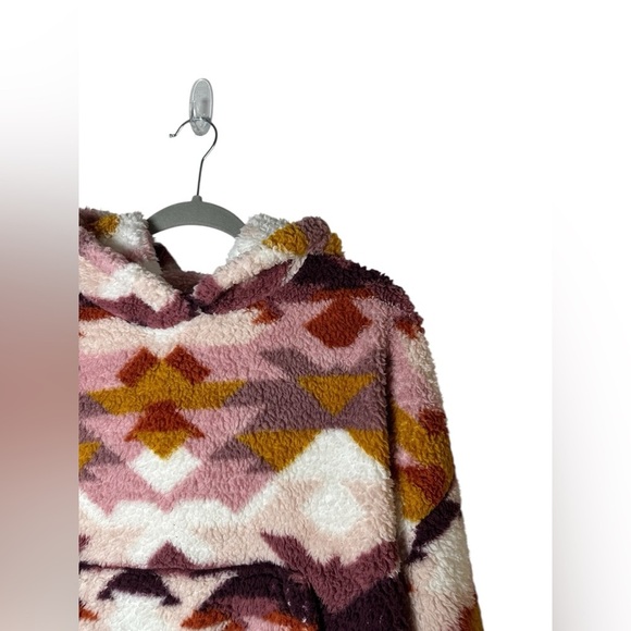 Aeropostale Sherpa Hoodie Women’s Large Aztec Fleece Pullover Hooded Sweatshirt - Picture 3 of 8